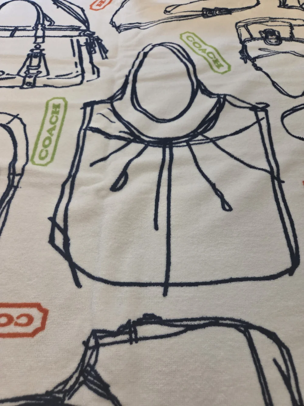 Coach White/Navy RARE Beach Towel NWOT